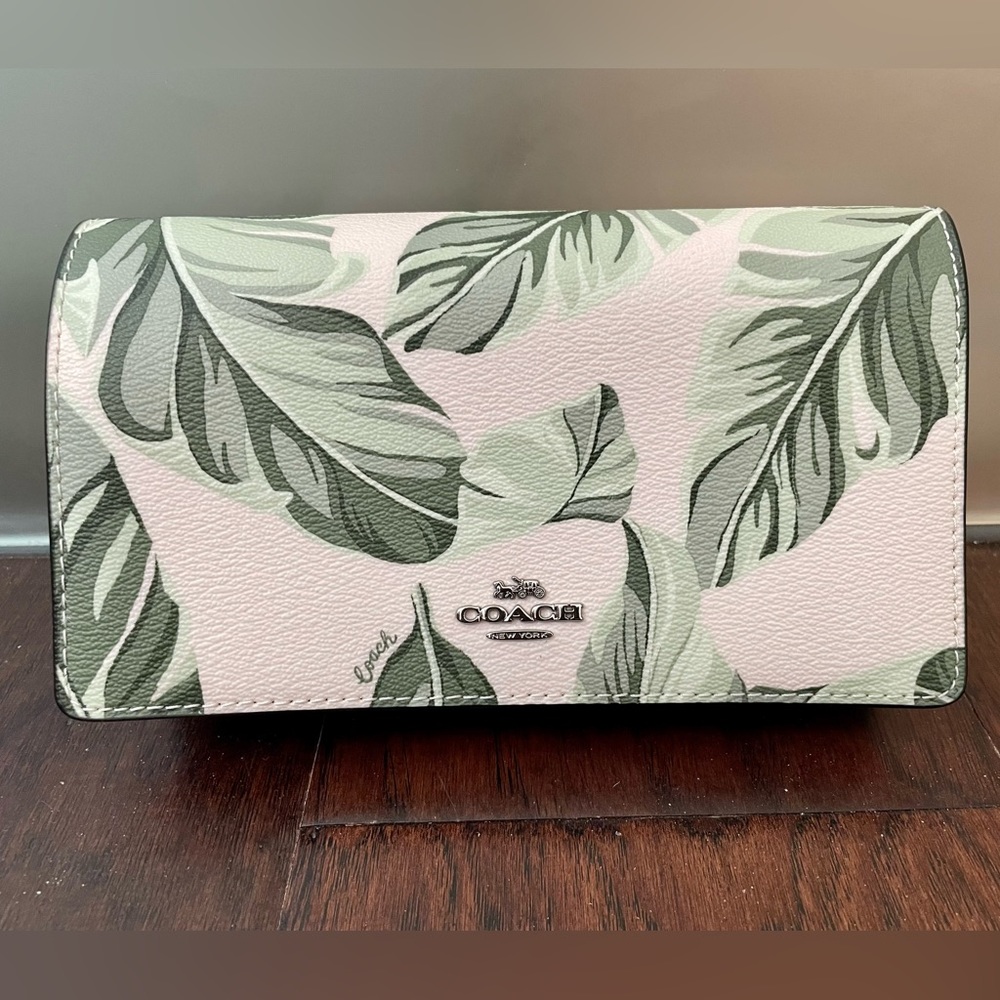 Coach clutch crossbody banana leaves purse. NWT.